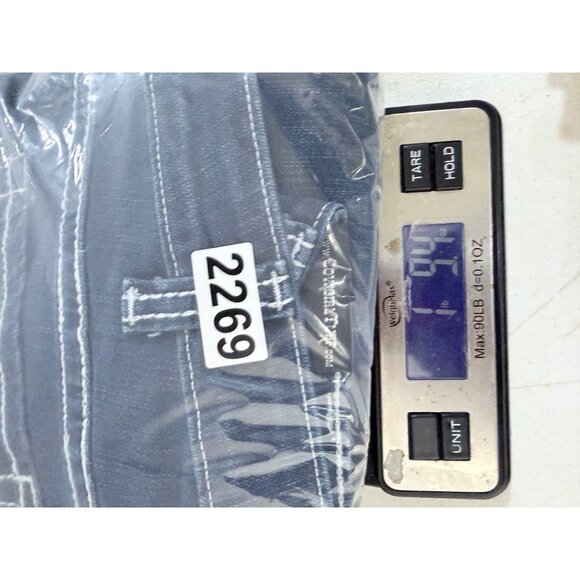 Cowgirl Tuff Co. Edgy Bootcut Jeans Womens Size 11/12 Blue Denim Natural Waist W - Picture 12 of 12